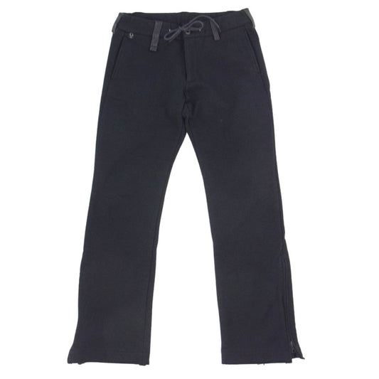 wjk ダブルジェイケイ 543 hj02 zip straight pants クロコ型押し レザー 裾ジップ ヘビーウェイト スウェット パンツ ブラック系 XL【中古】