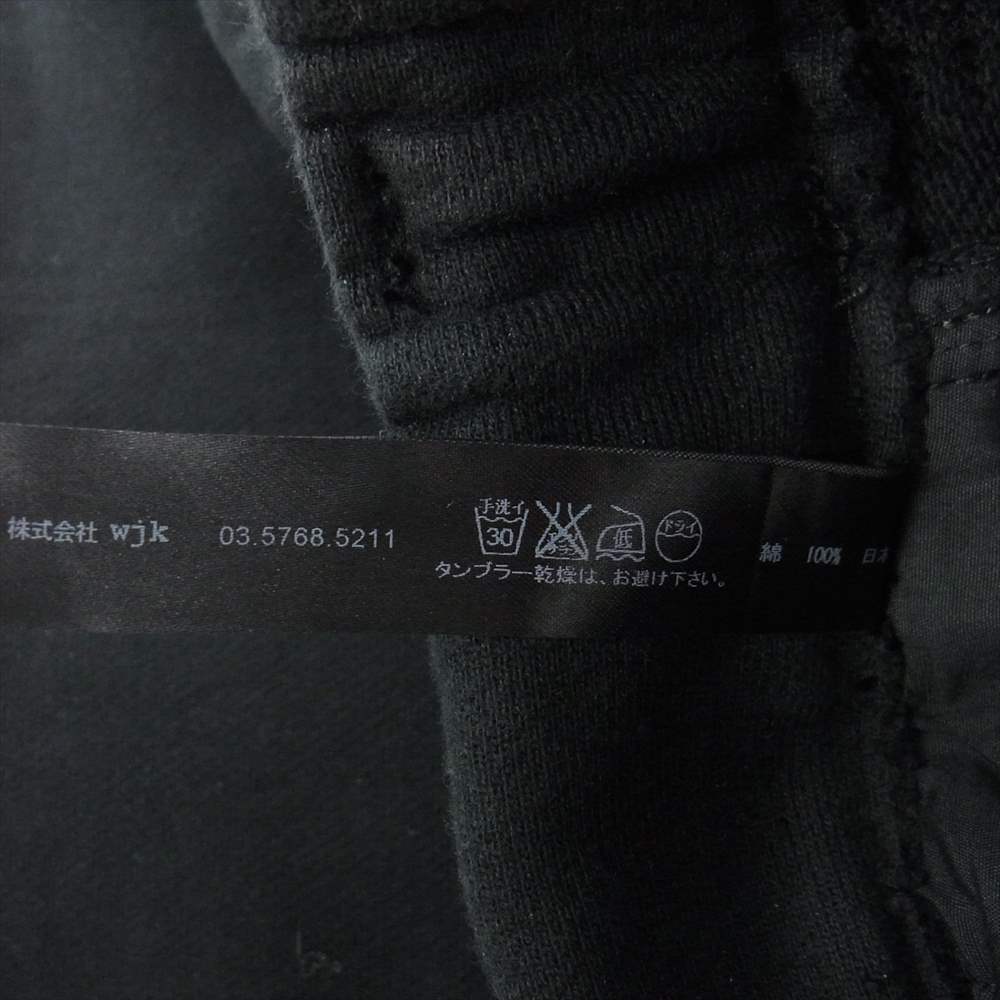 wjk ダブルジェイケイ 543 hj02 zip straight pants クロコ型押し レザー 裾ジップ ヘビーウェイト スウェット パンツ ブラック系 XL【中古】