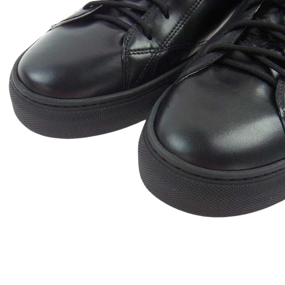 エーエムビー 1000ZIP KIPS オールレザー サイドジップ ハイカットスニーカー ブラック系 43【極上美品】【中古】