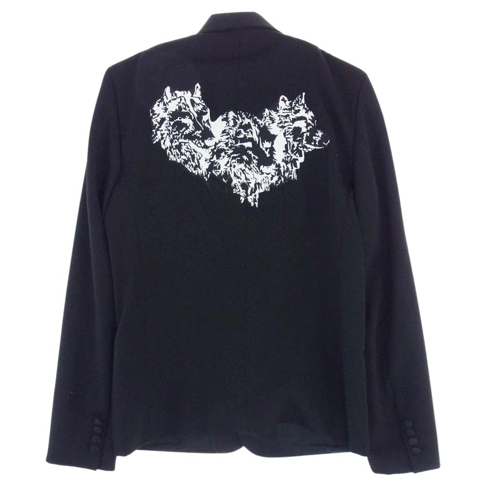 DIOR HOMME ディオールオム 05SS 5EH2025624 ウルフ刺繍 スモーキング チューブ ジャケット ブラック系 50【中古】