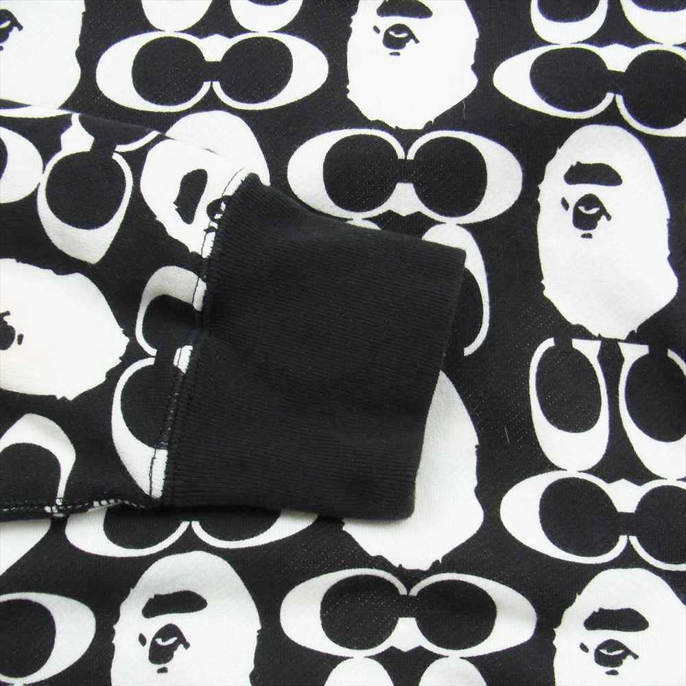 A BATHING APE アベイシングエイプ 21AW COACH コーチ PULLOVER HOODIE プルオーバー パーカー ブラック系 L【中古】
