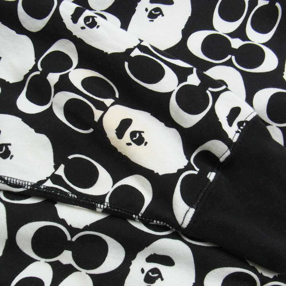 A BATHING APE アベイシングエイプ 21AW COACH コーチ PULLOVER HOODIE プルオーバー パーカー ブラック系 L【中古】