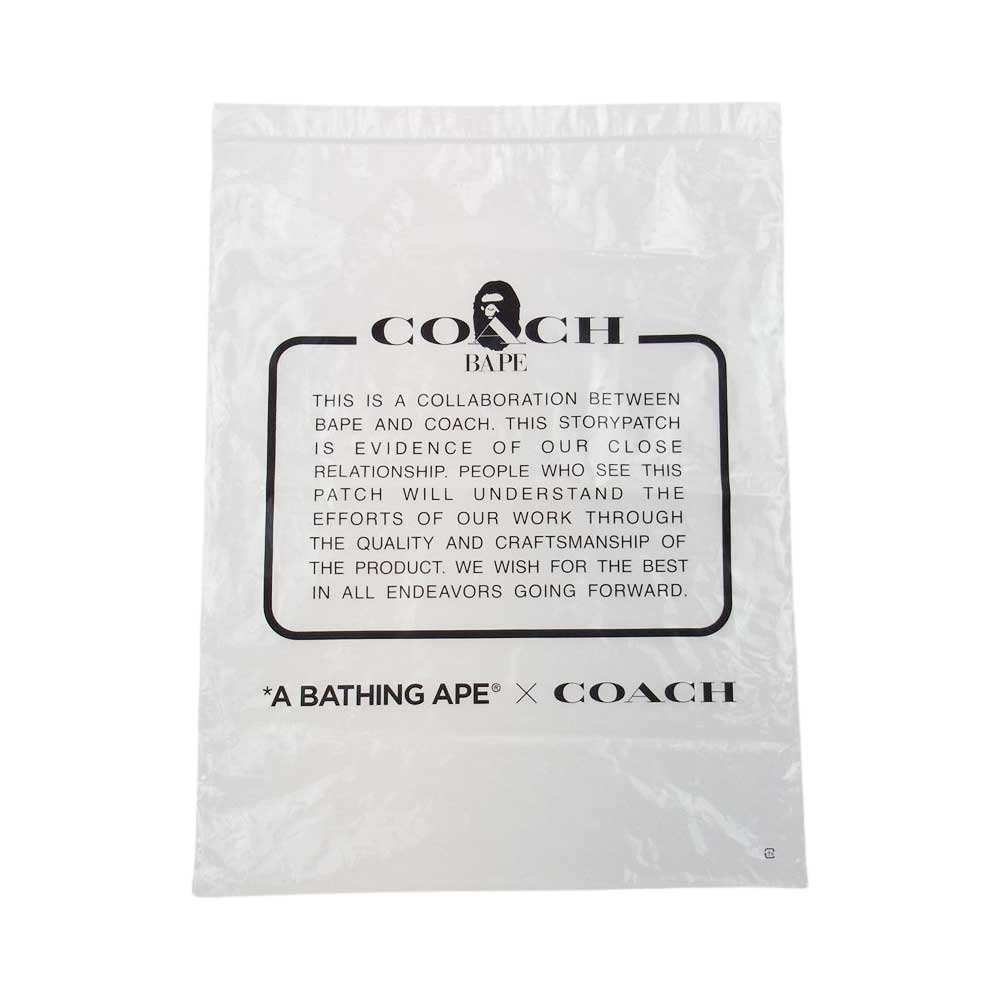 A BATHING APE アベイシングエイプ 21AW COACH コーチ PULLOVER HOODIE プルオーバー パーカー ブラック系 L【中古】