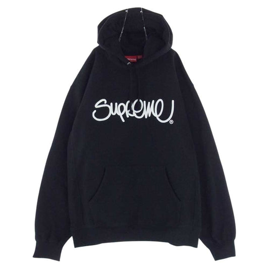 Supreme シュプリーム 22SS Raised Handstyle Hooded Sweatshirt  レイズド ハンドスタイル フーディー スウェットシャツ ブラック系 XL【中古】