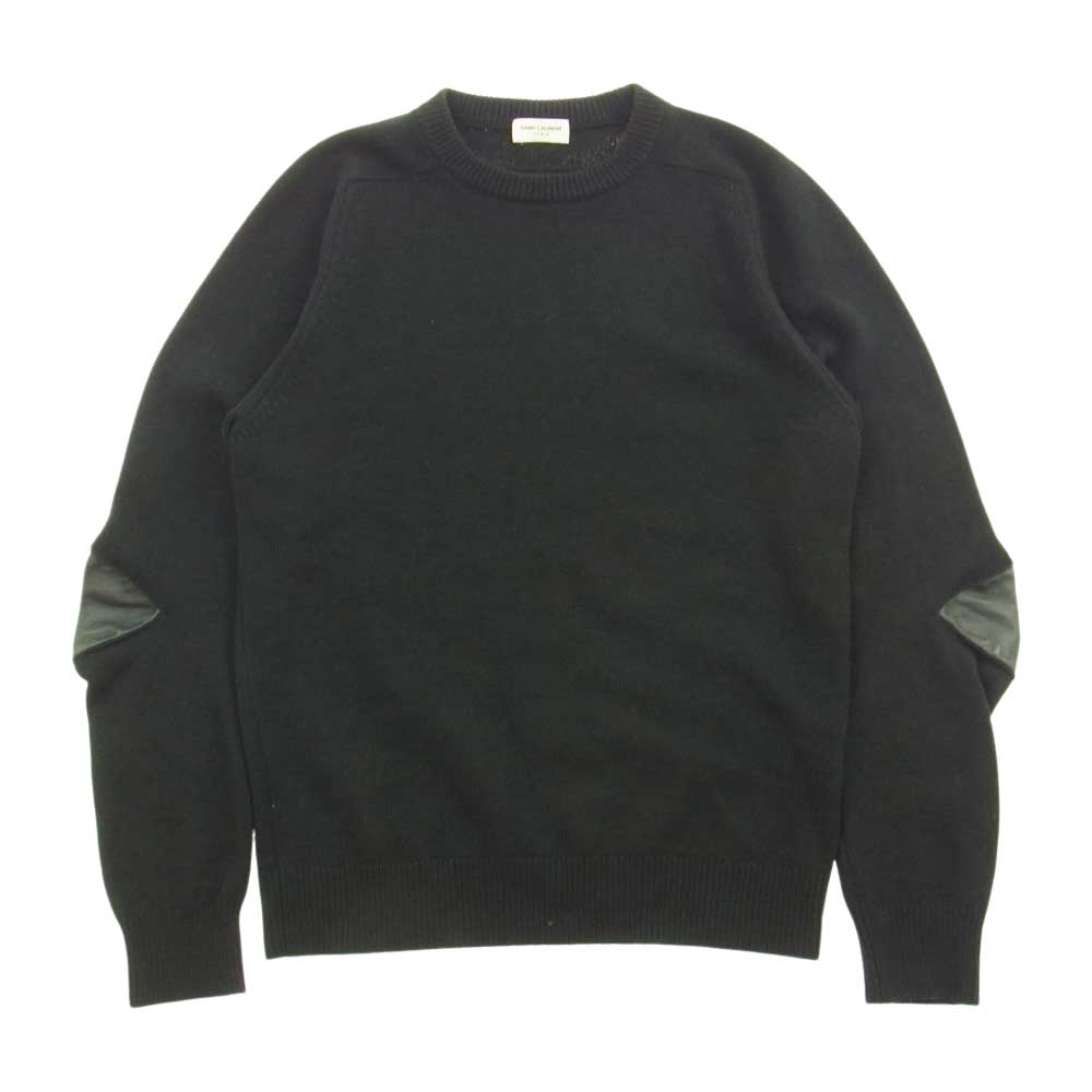 SAINT LAURENT サンローラン 392608 Y1JL1 Crewneck Elbow Patch Sweater カシミヤ エルボーパッチ クルーネックニット セーター ■■■■■■■■■カラーカテゴリ S【中古】