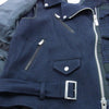 Sacai サカイ 19-04595 Wool Tweed Jacket ウール ツイード ハイブリッド ドッキング レイヤード ライダース ジャケット  ネイビー系 2【中古】