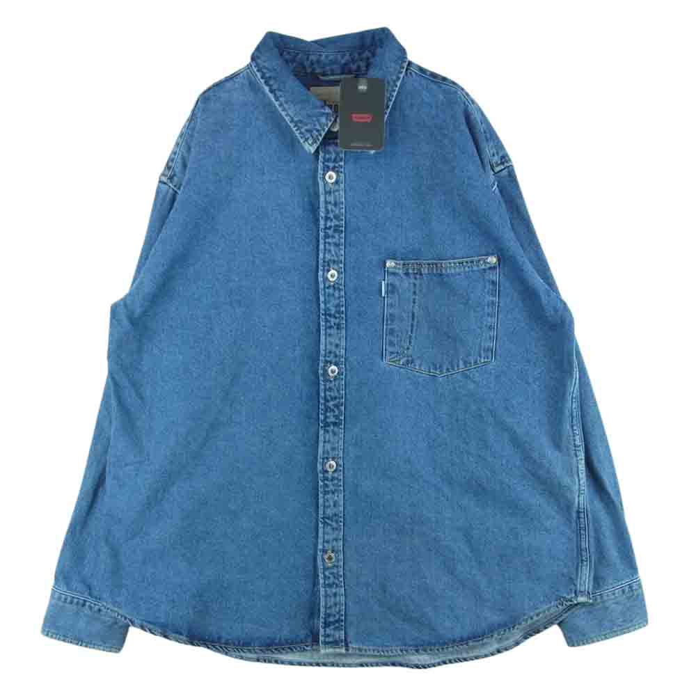 Levi's リーバイス A3404 SILVERTAB シルバータブ DENIM OVER SIZE ONE POCKET SHIRT デニム オーバー サイズ ワン ポケット 長袖 シャツ インディゴブルー系 M【美品】【中古】