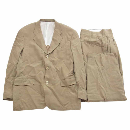 COMME des GARCONS HOMME コムデギャルソンオム AD1995 HJ-10036S 90s ヴィンテージ レーヨン100％ 半裏 テーラードジャケット スラックスパンツ スーツ セットアップ ベージュ ベージュ系 S【中古】