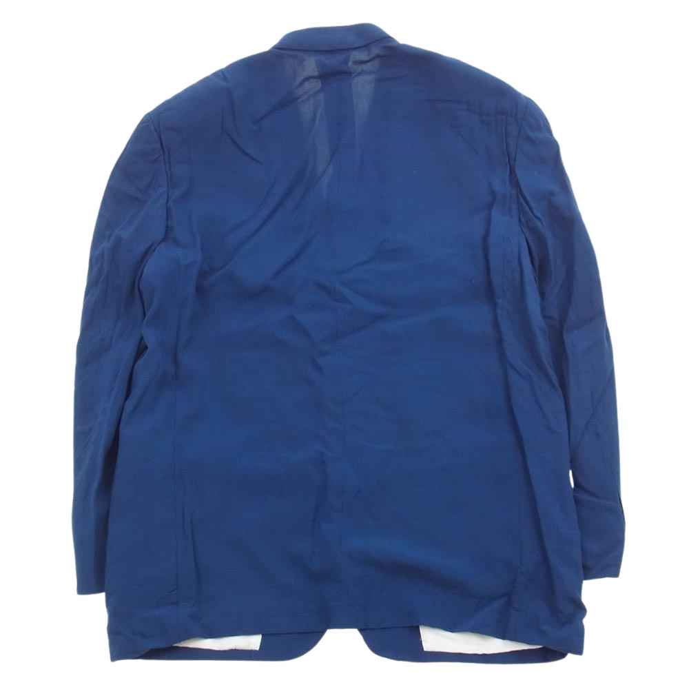 COMME des GARCONS HOMME コムデギャルソンオム AD1995 HJ-10036S 90s ヴィンテージ レーヨン100％ 半裏 テーラードジャケット スラックスパンツ スーツ セットアップ ブルー ブルー系 S【中古】