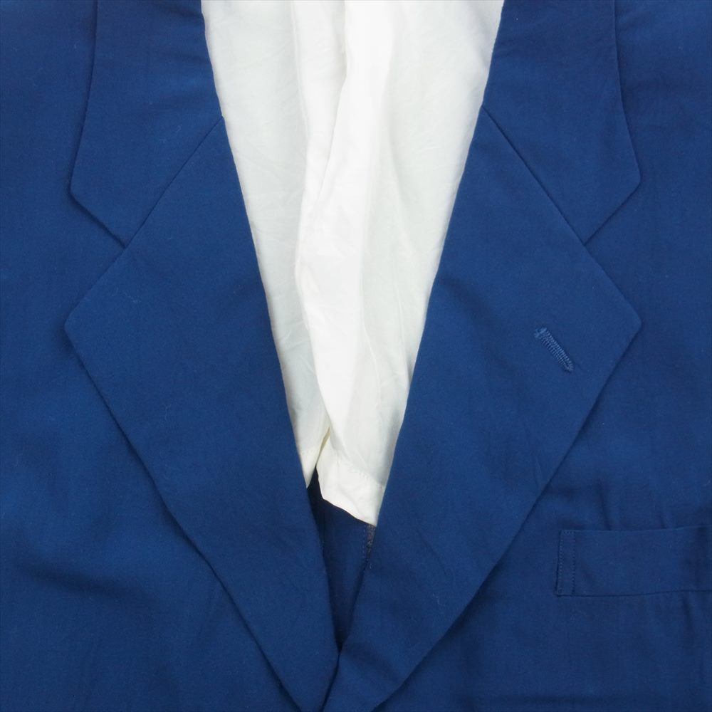 COMME des GARCONS HOMME コムデギャルソンオム AD1995 HJ-10036S 90s ヴィンテージ レーヨン100％ 半裏 テーラードジャケット スラックスパンツ スーツ セットアップ ブルー ブルー系 S【中古】