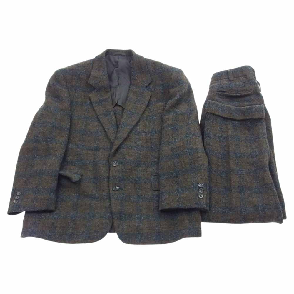 COMME des GARCONS HOMME コムデギャルソンオム AD1996 HJ-04007S 90s ヴィンテージ アーカイブ チェック テーラードジャケット スラックスパンツ スーツ セットアップ ダークブラウン系 S【中古】