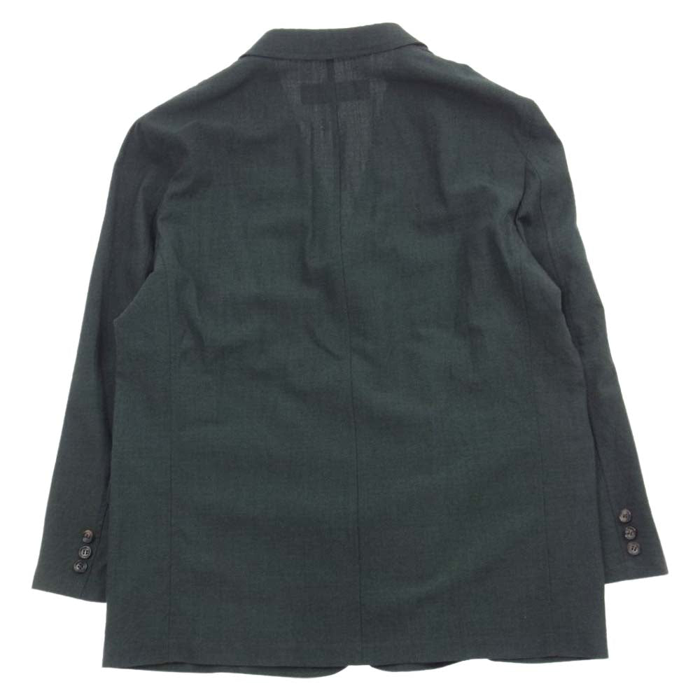 COMME des GARCONS HOMME コムデギャルソンオム AD1996 HJ-02028S 90s ヴィンテージ アーカイブ ウール 裏無し テーラードジャケット スラックスパンツ スーツ セットアップ グリーン系 S【中古】