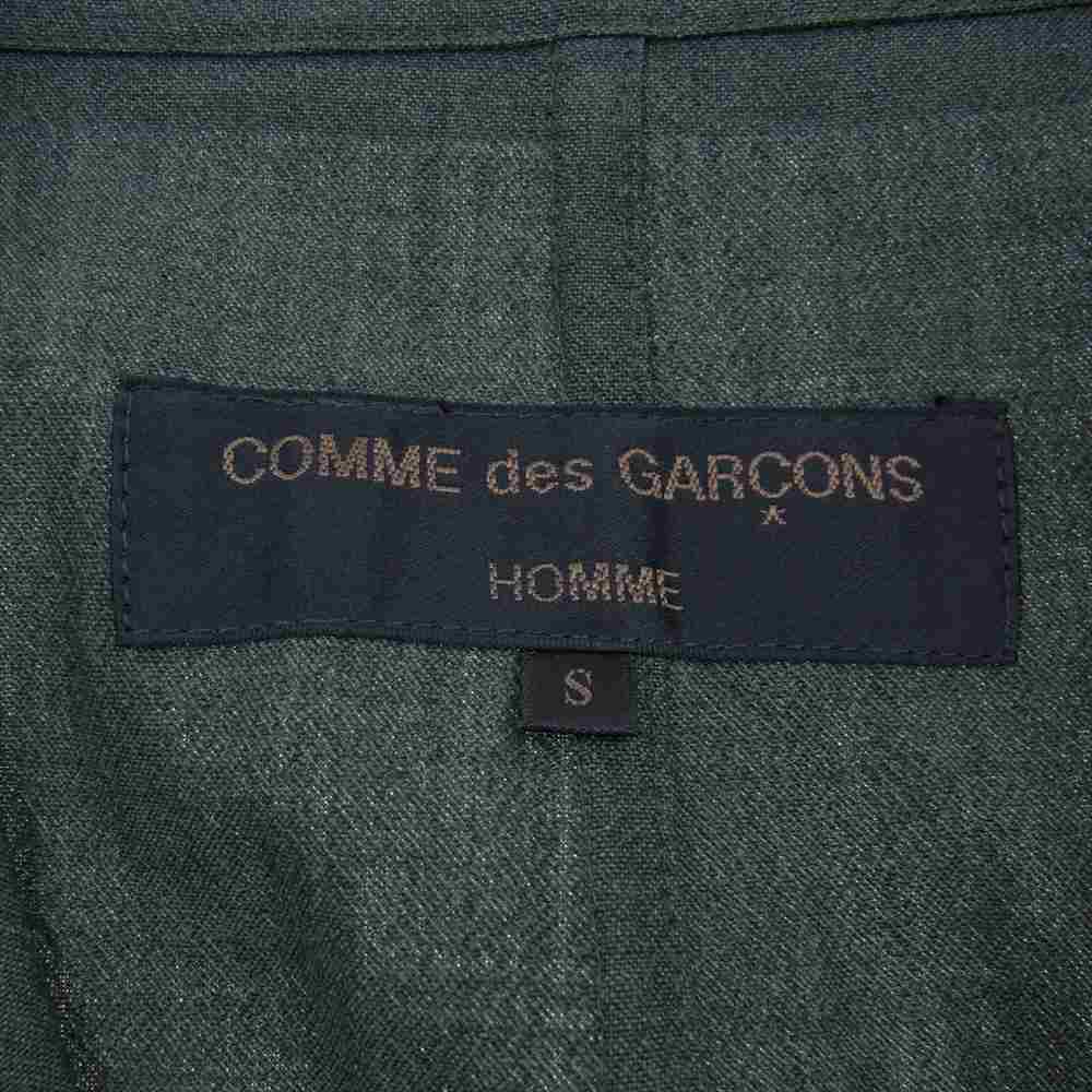 COMME des GARCONS HOMME コムデギャルソンオム AD1996 HJ-02028S 90s ヴィンテージ アーカイブ ウール 裏無し テーラードジャケット スラックスパンツ スーツ セットアップ グリーン系 S【中古】