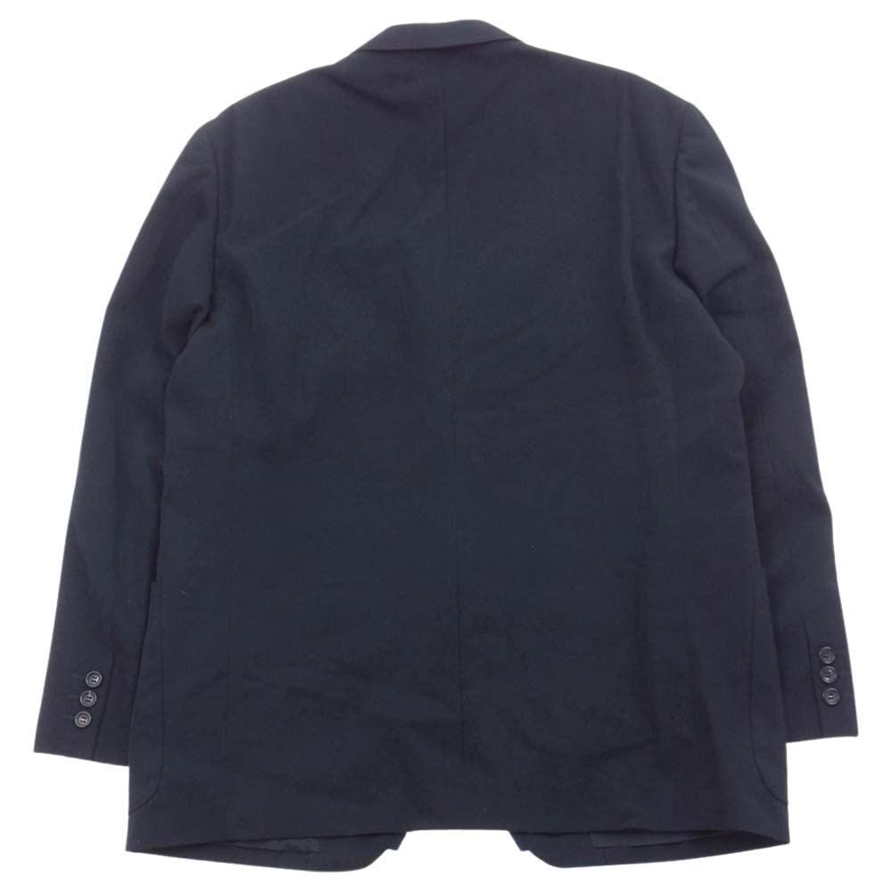 COMME des GARCONS HOMME コムデギャルソンオム AD1996 HJ-04001M 90s ヴィンテージ アーカイブ ニット パイピング 切替 テーラードジャケット サイドライン スラックスパンツ スーツ セットアップ ネイビー系 M【中古】