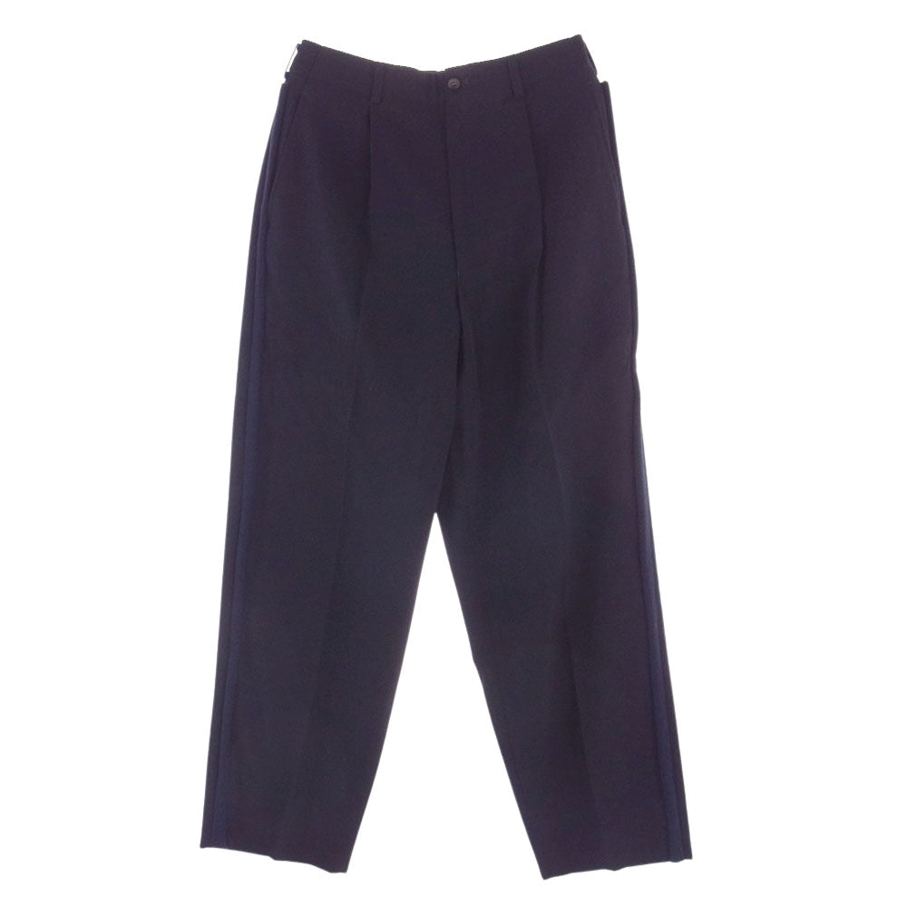 COMME des GARCONS HOMME コムデギャルソンオム AD1996 HJ-04001M 90s ヴィンテージ アーカイブ ニット パイピング 切替 テーラードジャケット サイドライン スラックスパンツ スーツ セットアップ ネイビー系 M【中古】