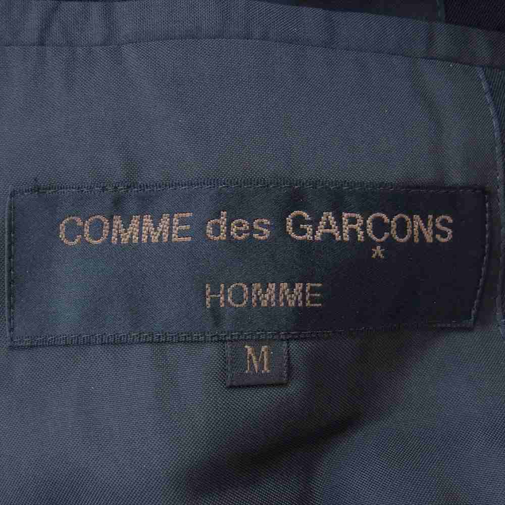 COMME des GARCONS HOMME コムデギャルソンオム AD1996 HJ-04001M 90s ヴィンテージ アーカイブ ニット パイピング 切替 テーラードジャケット サイドライン スラックスパンツ スーツ セットアップ ネイビー系 M【中古】