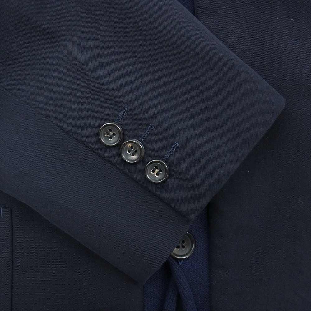 COMME des GARCONS HOMME コムデギャルソンオム AD1996 HJ-04001M 90s ヴィンテージ アーカイブ ニット パイピング 切替 テーラードジャケット サイドライン スラックスパンツ スーツ セットアップ ネイビー系 M【中古】