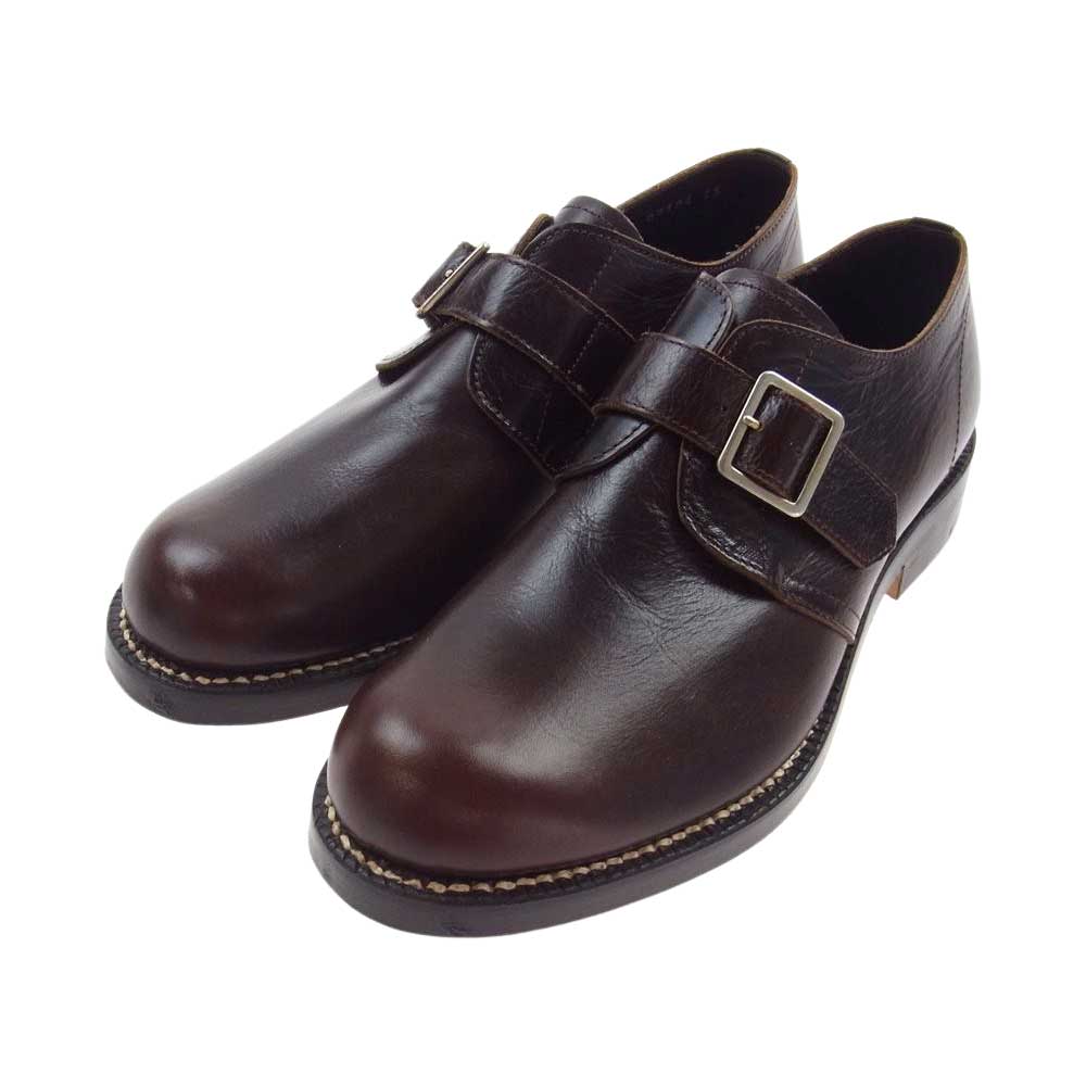 COMME des GARCONS HOMME コムデギャルソンオム レザー レザーソール ストラップ シューズ ドレスシューズ ブラウン系 25cm【美品】【中古】