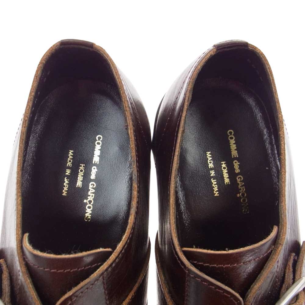 COMME des GARCONS HOMME コムデギャルソンオム レザー レザーソール ストラップ シューズ ドレスシューズ ブラウン系 25cm【美品】【中古】