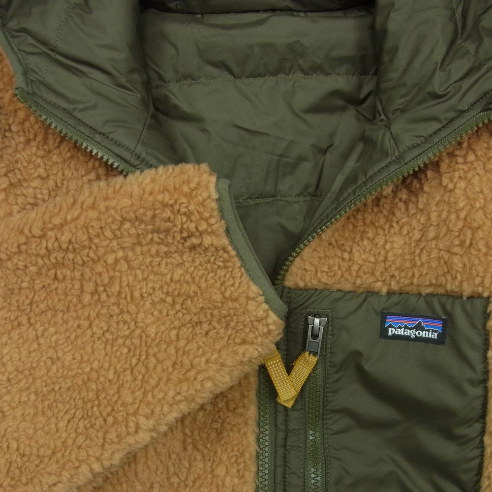patagonia パタゴニア 21AW 68095 Kids' Reversible Ready Freddy Hoody リバーシブル レディ フレディ フーディ フリース ジャケット ブラウン系 カーキ系【中古】
