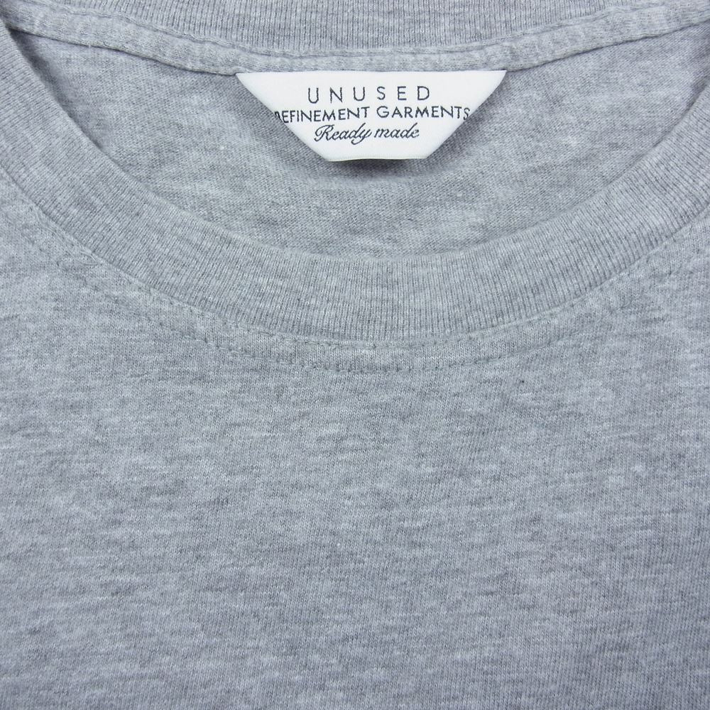 UNUSED アンユーズド REFINEMENT GARMENTS ポケット付き クルーネック 長袖 Tシャツ カットソー グレー系 3【中古】