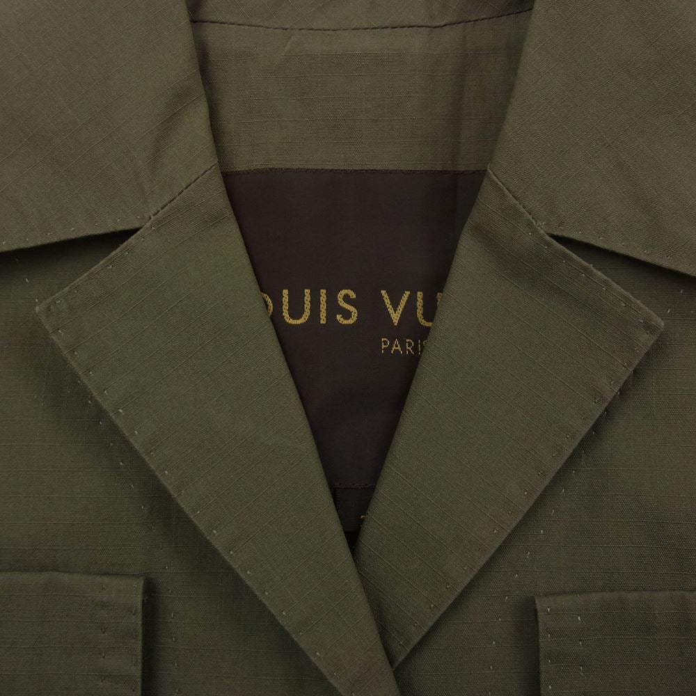 LOUIS VUITTON ルイ・ヴィトン リップストップ ミリタリー ジャケット カーキ系 36【中古】