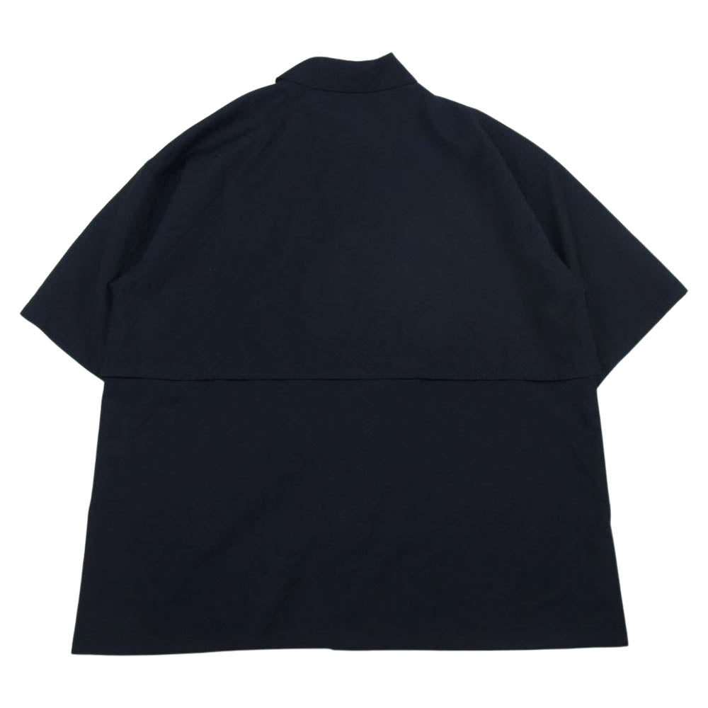 ローン LAYERD SHIRT ウール レイヤード 半袖 シャツ ネイビー系 50【中古】