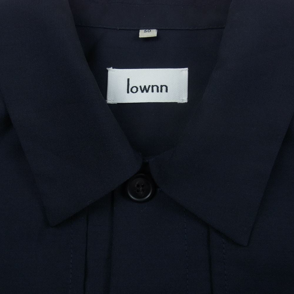 ローン LAYERD SHIRT ウール レイヤード 半袖 シャツ ネイビー系 50【中古】