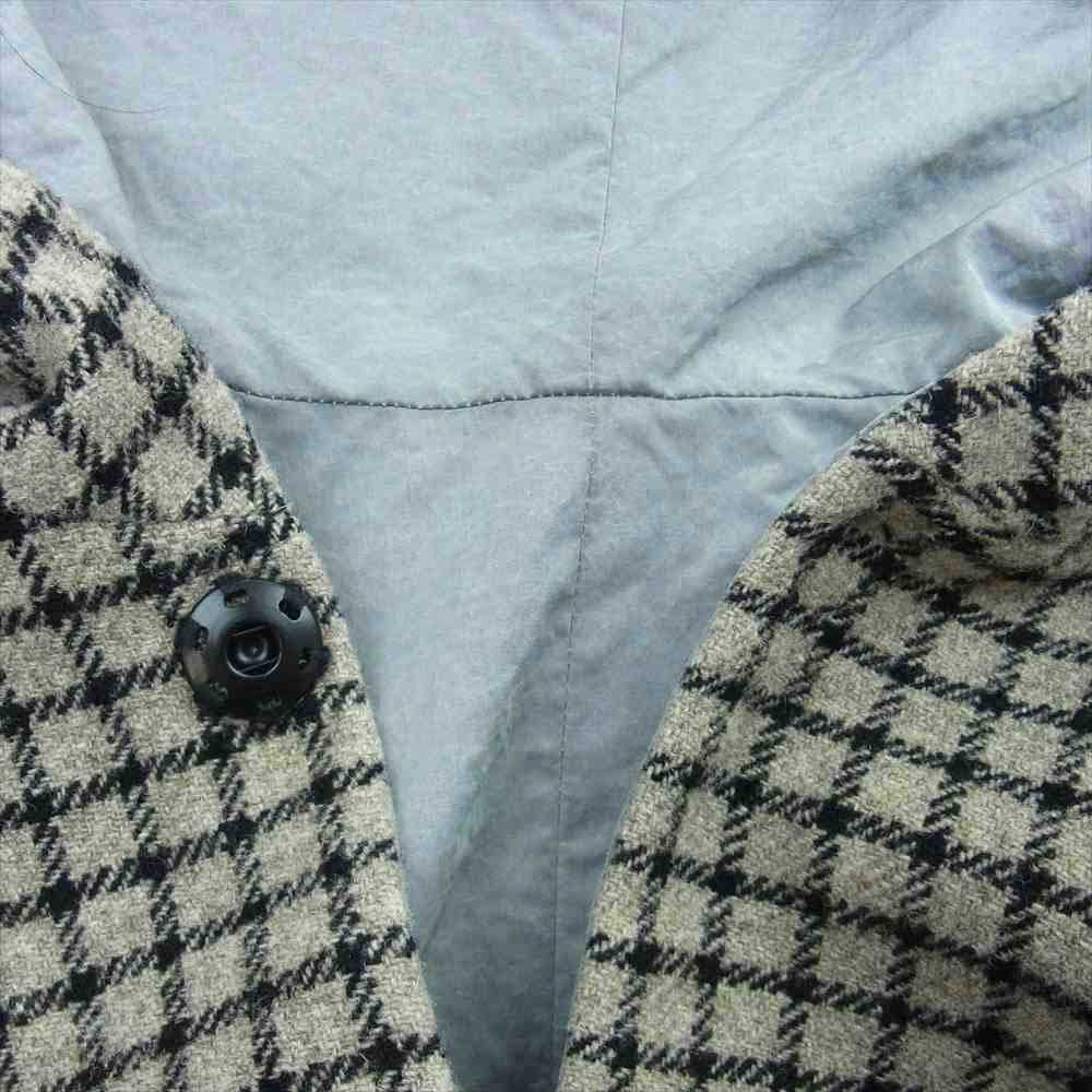 SUNSEA サンシー 17AW 17A38 REVERSIBLE NETWORK CHECK JEDI COAT リバーシブル ネットワーク チェック ジェダイ フード コート グレー系 3【中古】