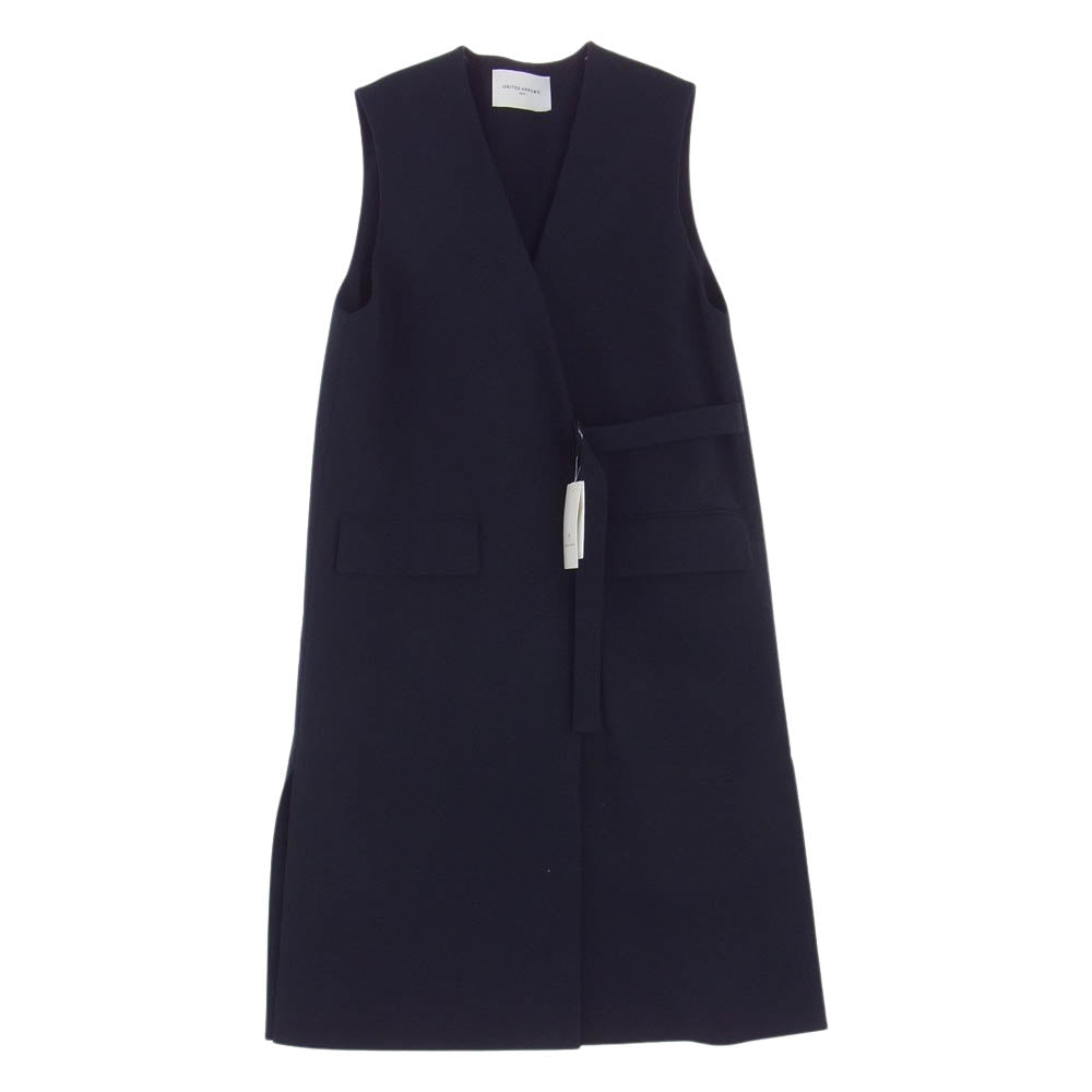 UNITED ARROWS ユナイテッドアローズ 1522-2831-7900 TOKYO レーヨン混 ロング ジレ ベスト ネイビー系 free【新古品】【未使用】【中古】