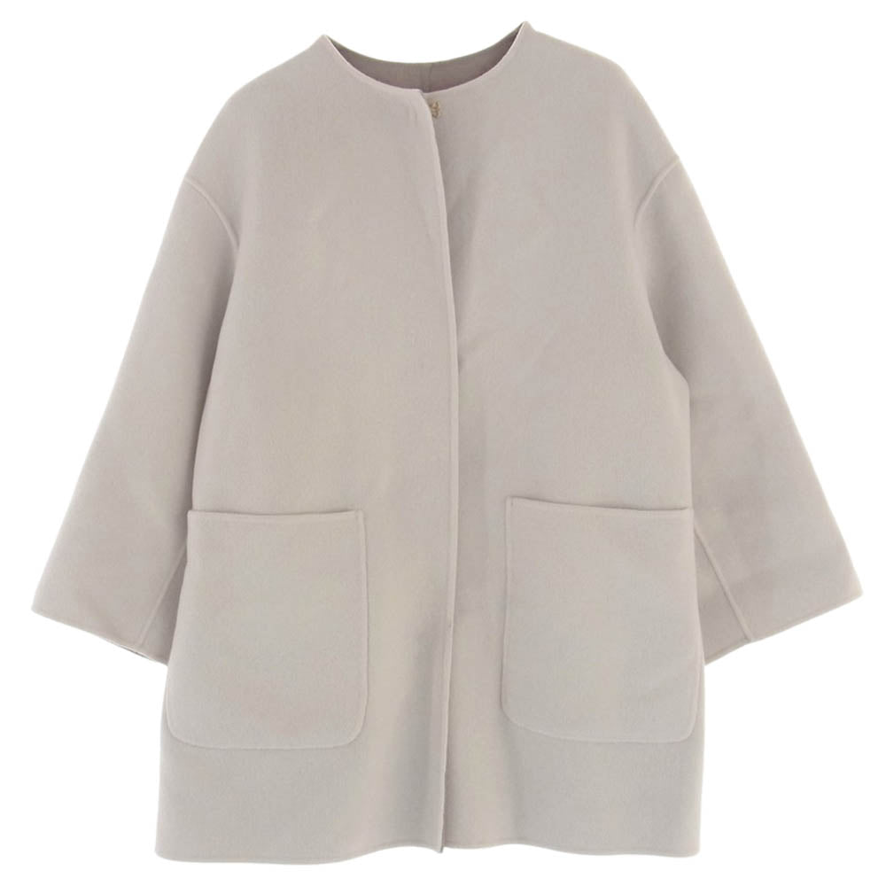 UNITED ARROWS ユナイテッドアローズ 21AW 1525-199-4140 ウール リバーシブル バイカラー リバー ノーカラー コート ベージュ系 36【中古】