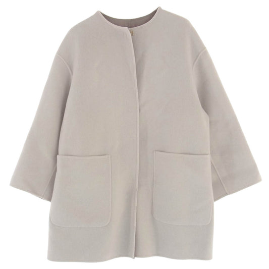 UNITED ARROWS ユナイテッドアローズ 21AW 1525-199-4140 ウール リバーシブル バイカラー リバー ノーカラー コート ベージュ系 36【中古】