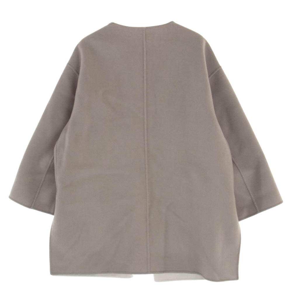 UNITED ARROWS ユナイテッドアローズ 21AW 1525-199-4140 ウール リバーシブル バイカラー リバー ノーカラー コート ベージュ系 36【中古】