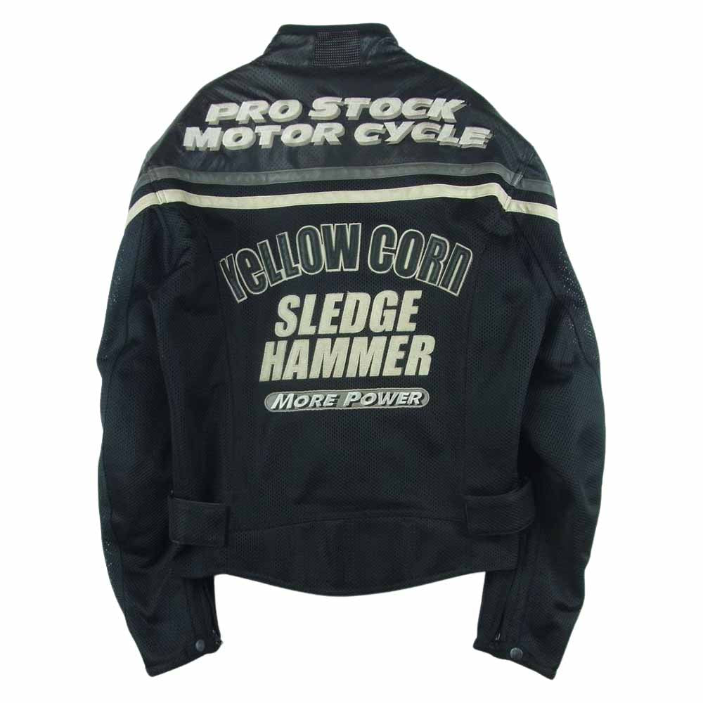 イエローコーン BB-1104 メッシュ フェイクレザー ライダース ジャケット ブラック系 L【中古】