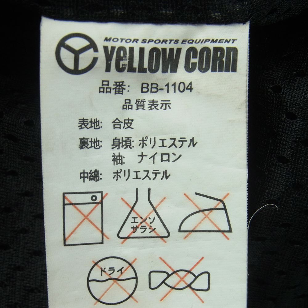 イエローコーン BB-1104 メッシュ フェイクレザー ライダース ジャケット ブラック系 L【中古】