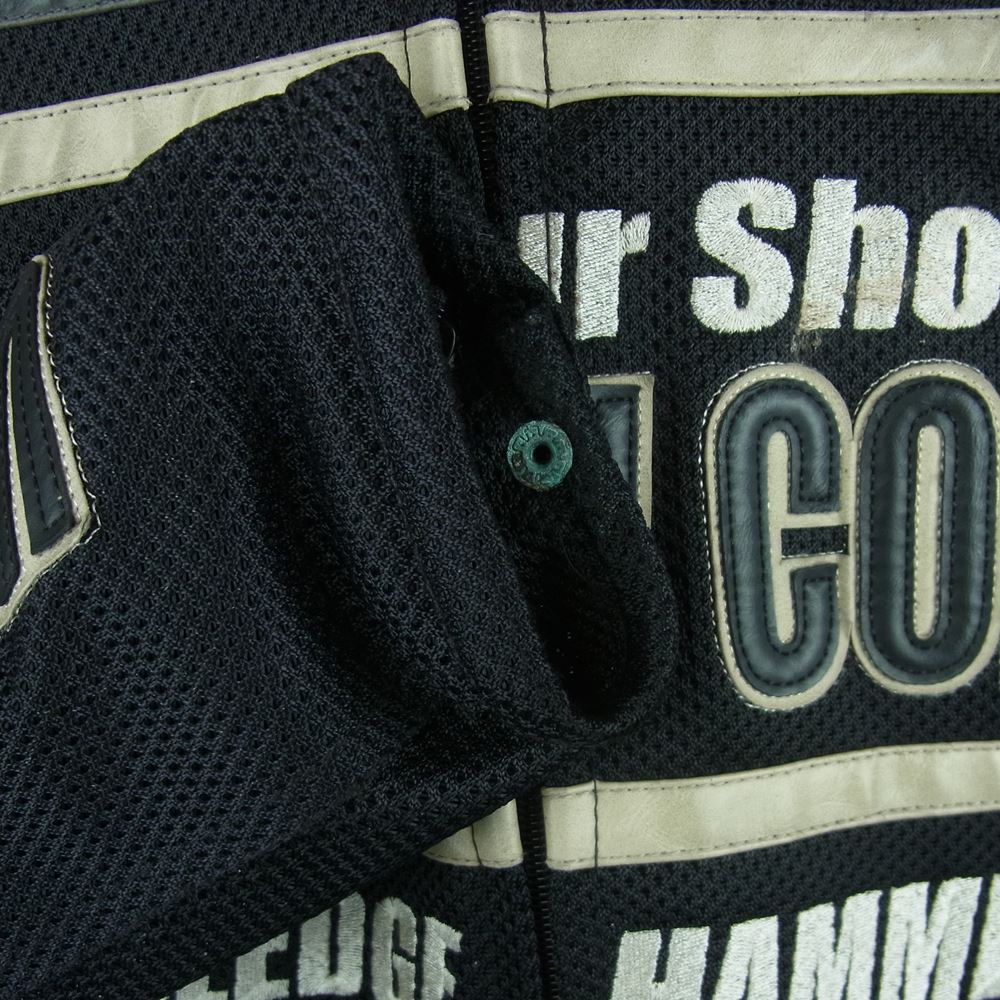 イエローコーン BB-1104 メッシュ フェイクレザー ライダース ジャケット ブラック系 L【中古】