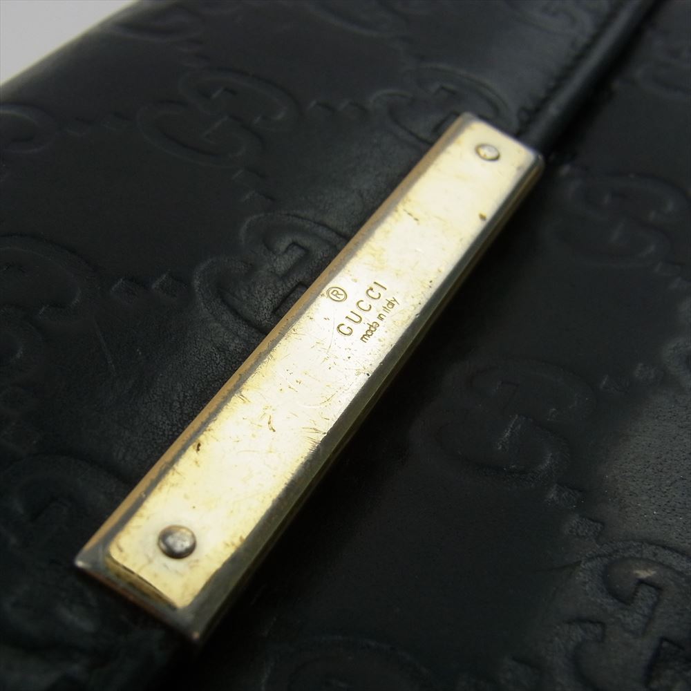 GUCCI グッチ 112715 3661 グッチシマ 2つ折 Wホック ダブルホック 長財布 ブラック系【中古】