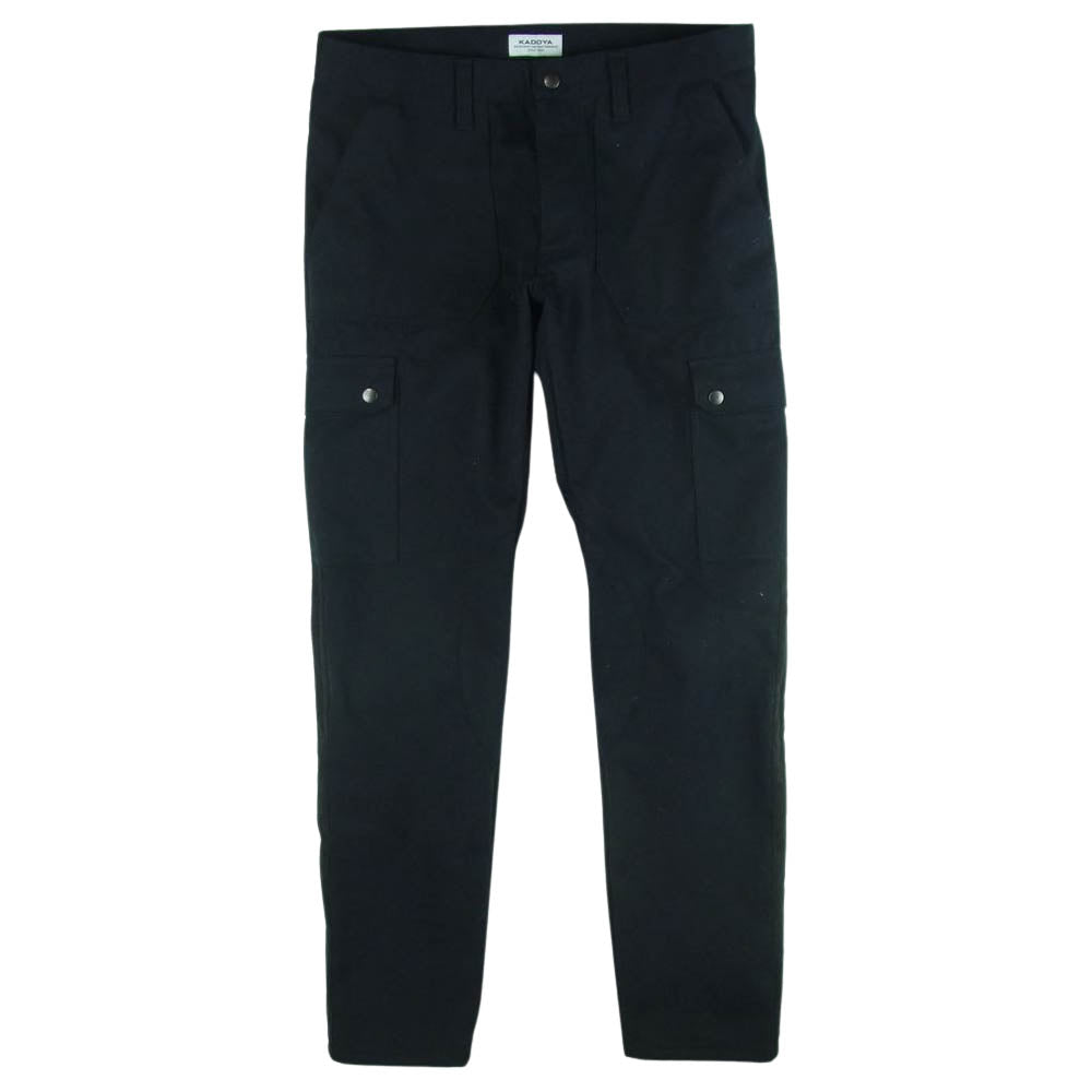 KADOYA カドヤ ライディング コットン カーゴ パンツ 日本製 ブラック系 LL【中古】