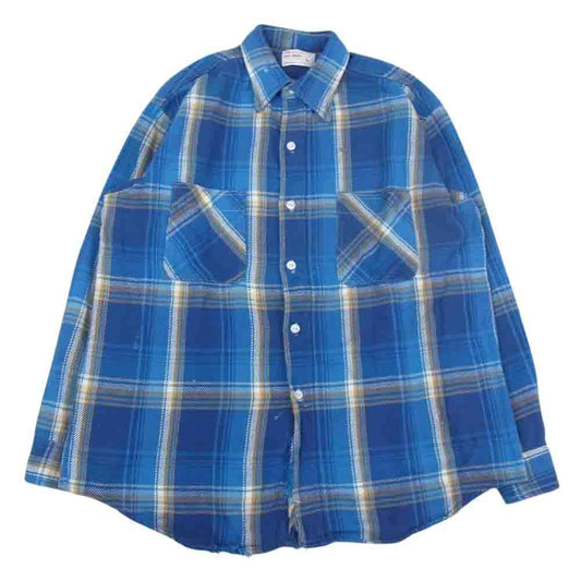 BIG MAC ビッグマック 70s フランネル チェック 長袖 シャツ ブルー系 L【中古】