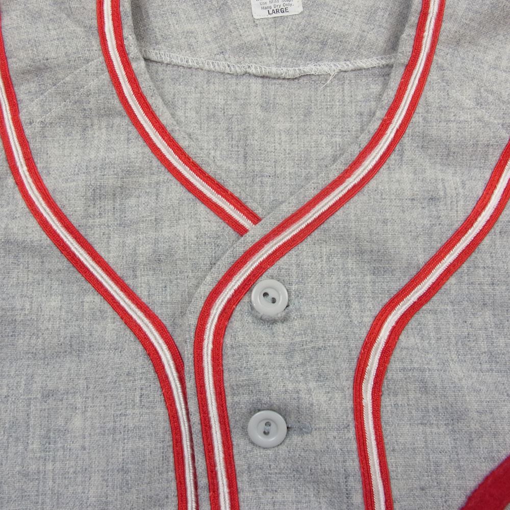 エベッツフィールド フランネルズ 半袖 ベースボール シャツ グレー系 L【中古】