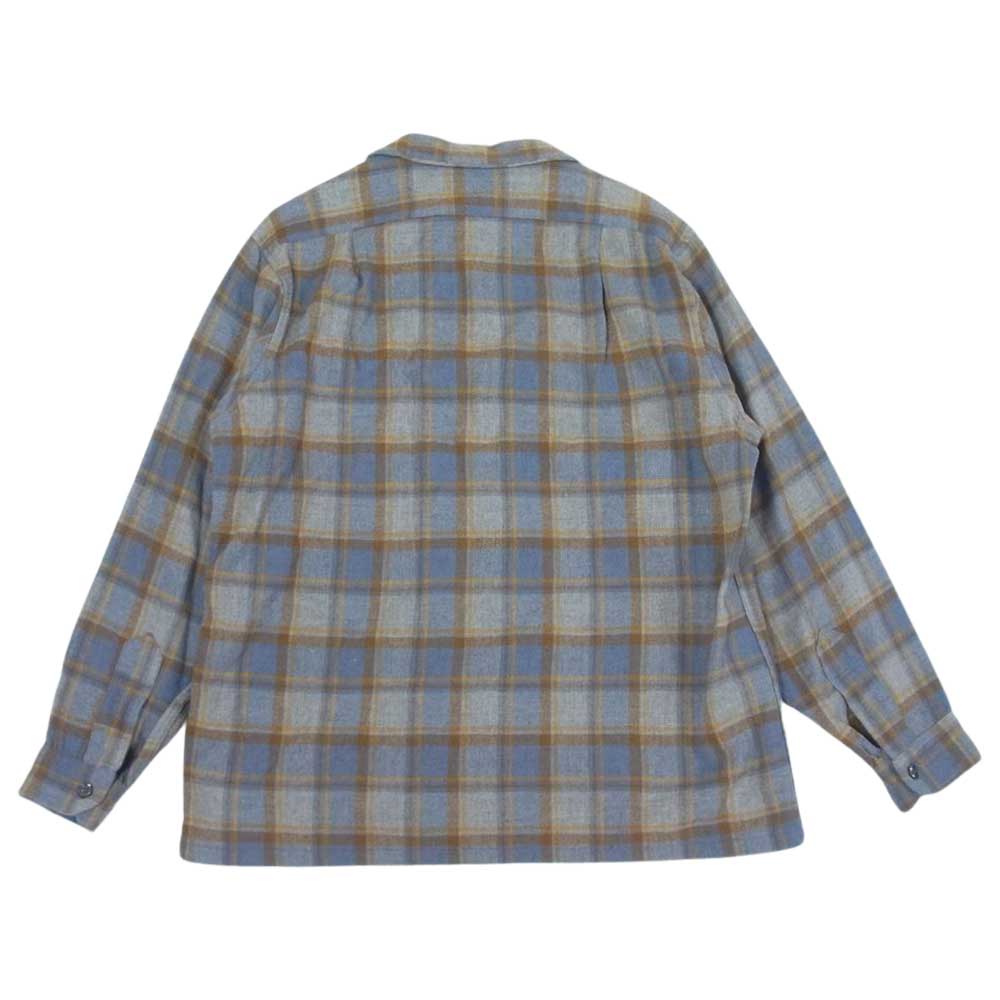 PENDLETON ペンドルトン 70s USA製 ウール 開襟 チェック シャツ グレー系 L【中古】
