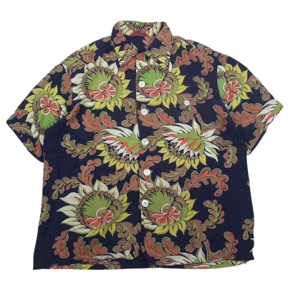 McGregor マックレガー 50s~60s アロハ 半袖 シャツ ネイビー系 ML【中古】