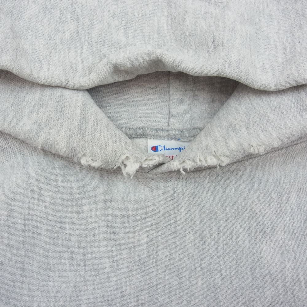 Champion チャンピオン 90s 刺繍タグ KNICKS BASKETBALL プリント リバースウィーブ プルオーバー パーカー グレー系 L【中古】
