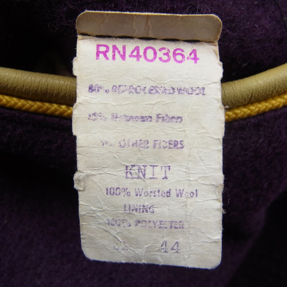 キャッチボール ヴィンテージ 袖レザー スタジャン スタジアムジャケット エンジ系 ベージュ系 44【中古】