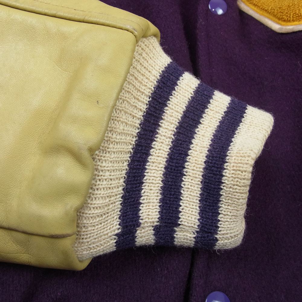 キャッチボール ヴィンテージ 袖レザー スタジャン スタジアム