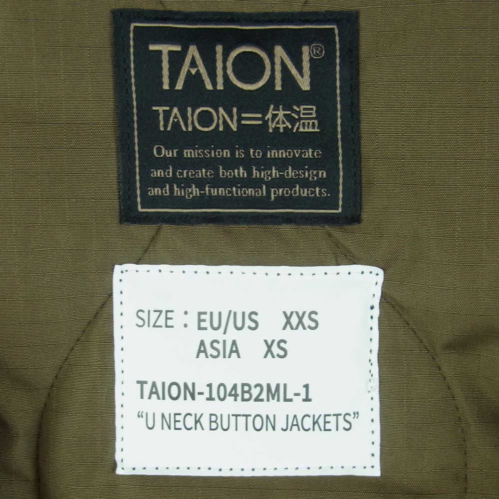 タイオン TAION-104B2ML-1 ミリタリー クルーネック ダウン ジャケット 中国製 ダークネイビー系 XS【極上美品】【中古】