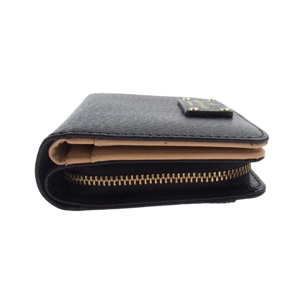 Kate Spade ケイトスペード パスケース付き 二つ折り 財布 ブラック系【中古】