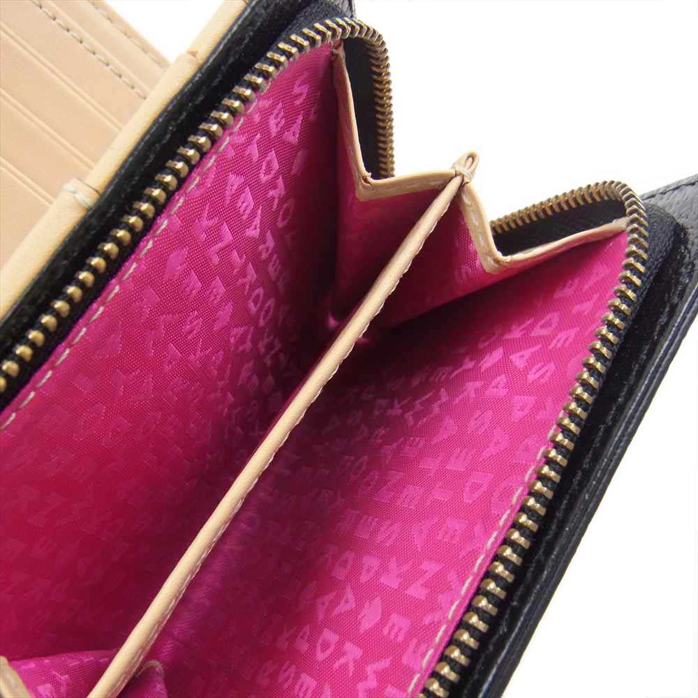 Kate Spade ケイトスペード パスケース付き 二つ折り 財布 ブラック系【中古】