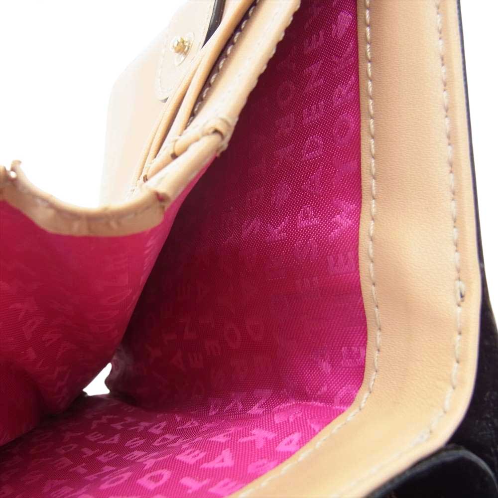 Kate Spade ケイトスペード パスケース付き 二つ折り 財布 ブラック系【中古】