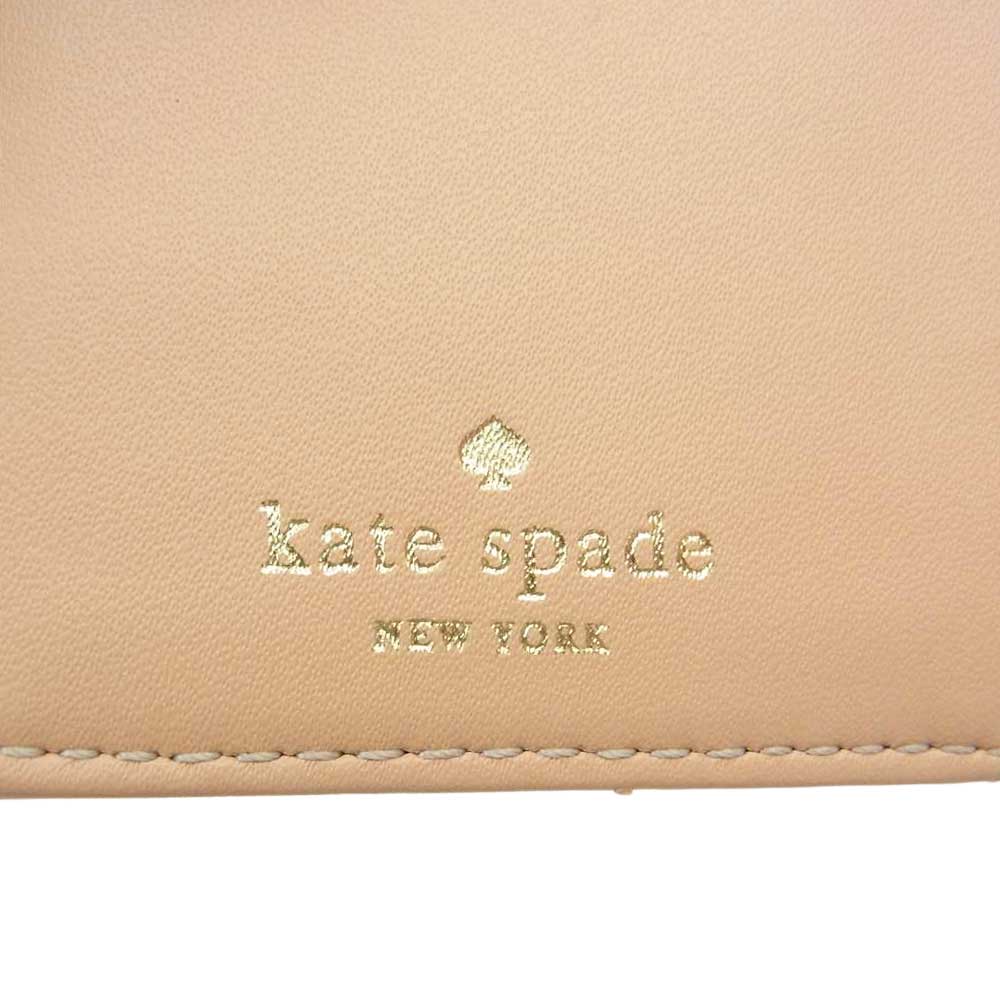 Kate Spade ケイトスペード パスケース付き 二つ折り 財布 ブラック系【中古】